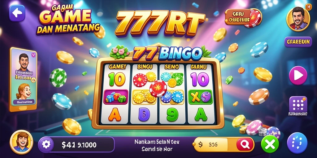 Tampilan gameplay seru di 777RT dengan suasana Bingo yang menegangkan.