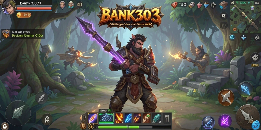 Screenshot BANK303 menampilkan aksi pertarungan seru dalam gameplay ARPG.