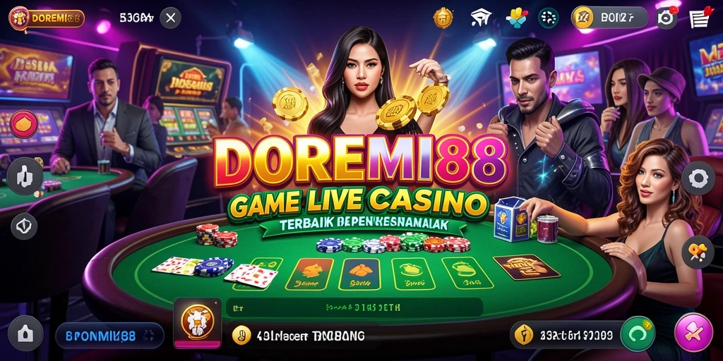 Tampilan gameplay DOREMI88 dengan dealer langsung dan pilihan permainan menarik.