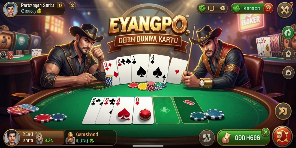 Gameplay pertarungan seru di EYANGPOKER.