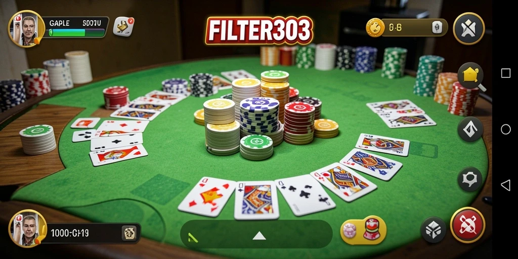 Tampilan gameplay Gaple yang seru dan interaktif di FILTER303.