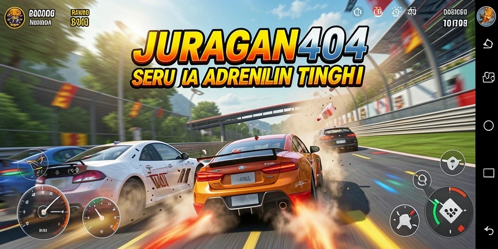 Tampilan gameplay Racing yang seru dan menarik di JURAGAN404.