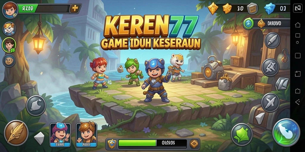 Tampilan gameplay KEREN77 dengan aktivitas meningkatkan kerajaan.