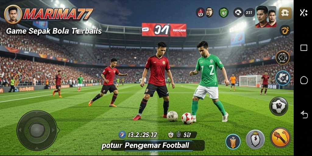 Tampilan gameplay yang mendebarkan dalam permainan sepak bola MARIMA77.