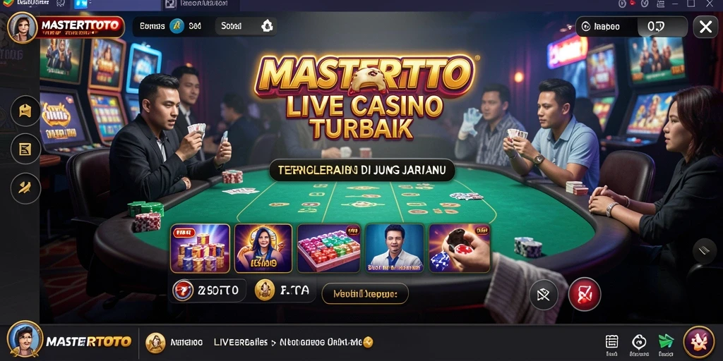 Screenshot utama MASTERTOTO menampilkan dealer profesional dan permainan langsung yang mengasyikkan.