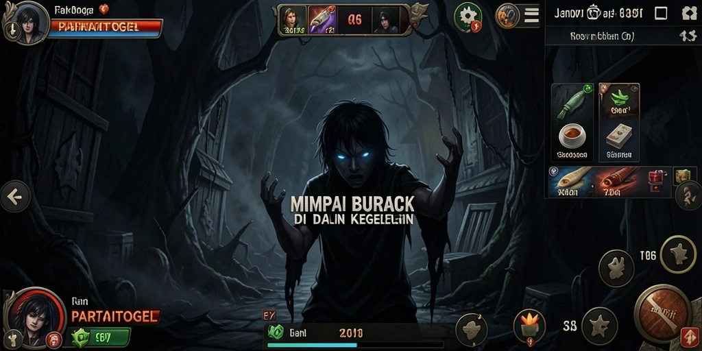 Tampilan gameplay yang menyeramkan di PARTAITOGEL dengan atmosfer mencekam.
