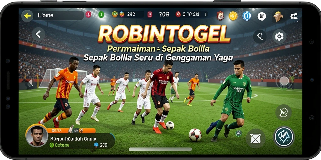Tampilan menegangkan pertandingan sepak bola ROBINTOGEL.
